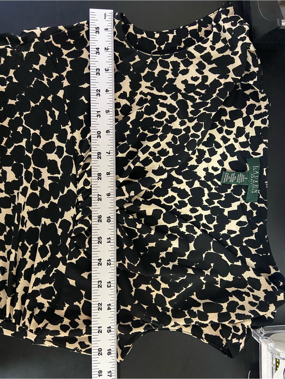 Lauren Ralph Lauren Ruched Animal Print Sheath Dress Size 4 - Picture 10 of 11